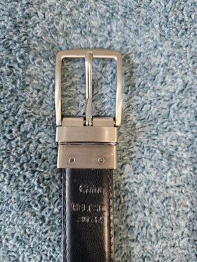 Steve Madden Reversible Leather Belt Black Brown Silver Buckle Size M